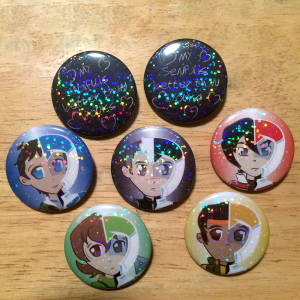1.5" Holographic Pins made for Just Dreaming Designs http://facebook.com/justdreamingdesigns