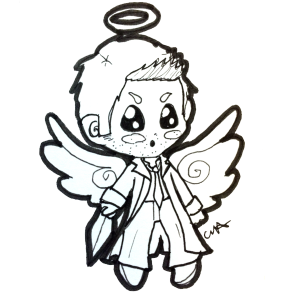 Itty Bitty Chibi traditional lineart example